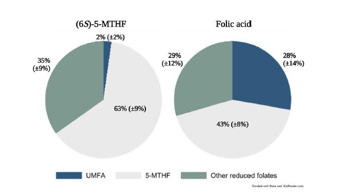 Dikkatli olun! Scientific Reports'ta yer alan bir çalışma, emziren kadınların folik asit takviyesi aldığında, sütlerindeki folatın %28'inin kullanılamaz metabolize edilmemiş folik asit (UMFA) olduğunu doğrulamaktadır; bu, biyo-aktif formu alan annelere göre 14 kat daha yüksektir.